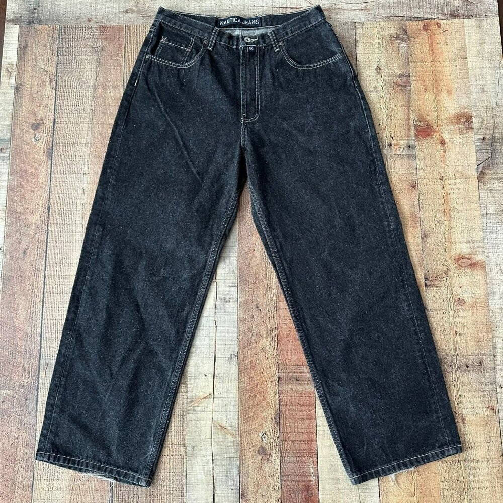 Nautica Jeans Vintage Men's Size 34X30 Relaxed Fit Denim Jeans in Dark Gray